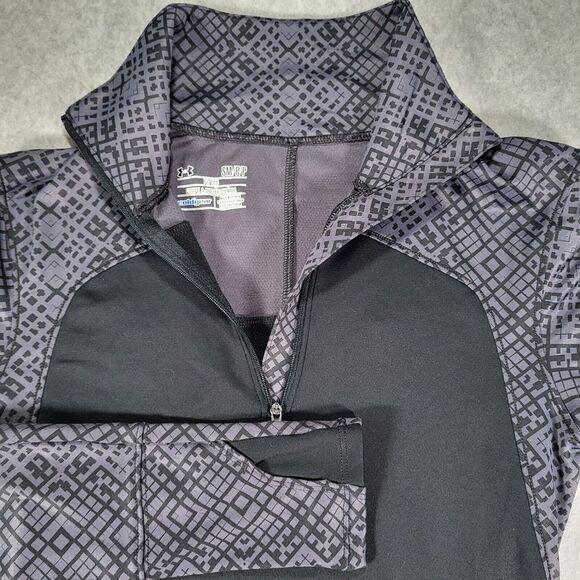 Under Armour ColdGear 1/4 Zip Long Sleeve Pullover Womens Small Fitted Black‎ - Picture 1 of 10